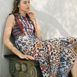 Anthropologie vineet bahl Valerie Floral embroidered  Maxi Dress 10